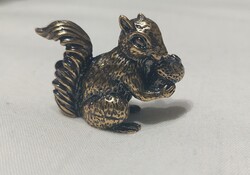 Miniatűr réz mókus figura