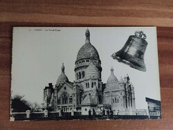 Antik lap Franciaország,Párizs,Sacré Cœur-bazilika,Szent Szív bazilika kb.1910- 1920 év, postatiszta