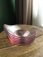 Régebbi Rosenthal studio-line üveg desszertes tálka, 6db