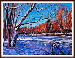 Nyomok a hóban II., 60x80, olaj - Szervátiusz Jenő-díjas Homoki Gábor alkotása
