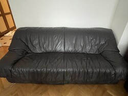 3+2+1 fekete bőr ülőgarnitúra