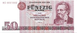 50 márka 1971 NDK Németország 4. UNC