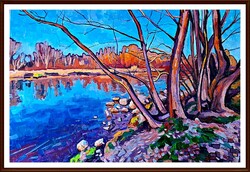 Első tavaszi napsugarak, 60x80, olaj - Szervátiusz Jenő-díjas Homoki Gábor alkotása