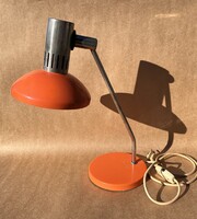 Retro német asztali lámpa AKA DDR Industrial Space Age krómozott narancssárga lámpa