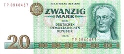 20 márka 1975 NDK Németország UNC