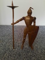 Lajos Muharos bronze warrior with long shield