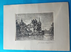Farkas Rozália : Vajdahunyad vára , rézkarc