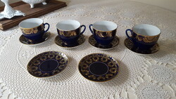 Lomonosov porcelán teáscsésze,hozzáillő csészealjjal 4 db.
