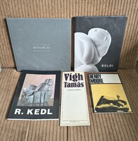5 db szobrászat kiadvány - Mohácsi András, Boldi, Vígh Tamás, R. Kedl, Henry Moore