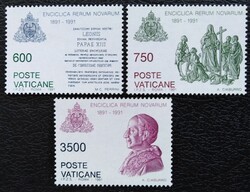 V1035-7 / Vatikán 1991 XIII. Leó pápa Rerum Novarum enciklopédiája bélyegsor postatiszta