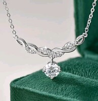 1.15 Ct Vvs1 D Fehér Moissanit Labor Gyémánt 925 Ezüst Nyaklánc