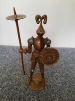 Lajos Muharos bronze warrior with round shield
