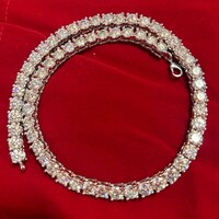 61Ct Vvs1 D és 6.5mm Kő Sárgás Fehér Moissanit Labor Gyémánt 925 Ezüst Nyaklánc