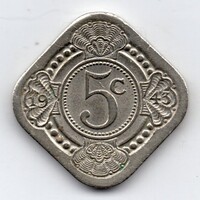 Hollandia (Suriname) 5 holland cent, 1943, ritka, aUNC