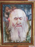 Eladó Izsák József Rabbi fej című festménye