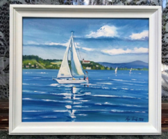 Tihany felé c. Balaton olajfestmény [Papp Tünde]