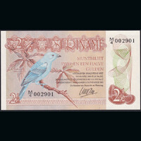 Suriname 2 1/2 Dollars 1985 P-119 UNC