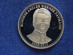 Bundeskanzler Werner Faymann 2008-2013 ezüstözött proof osztrák emlékérme