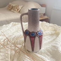 VEB Haldensleben NDK retro kerámia váza 23 cm, ritkább forma