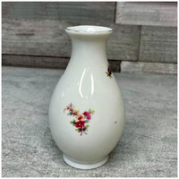 Hollóháza Hungary, Hollóházi virágmintás aranyozott kis méretű porcelán váza