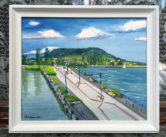 Badacsonyi móló c. Balaton olajfestmény [Papp Tünde]