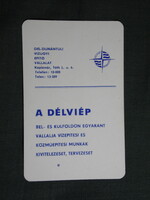 Kártyanaptár,DÉLVIÉP vízügyi építő vállalat,Kaposvár, 1984  (6)