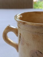 Gyűjtői darab! Hollóházi Riolit aranypettyes nagy méretű BÖGRE / SZILKE