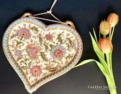EXTRA RARE ZSOLNAY HEART-SHAPED PLATE/WALL PLATE
