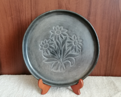 Fekete kerámia kínáló/tál - 27 cm -