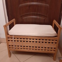 Masszív bambusz tároló pad, fedeles pad