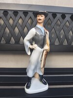 Aquincumi porcelán csikós figura – Hibátlan, jelzett retro darab (Ősz Szabó Antónia)