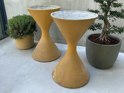 Willy Guhl “Diabolo” beton virágtartó pár - svájci design, 1950-60-as évek, mid-century, brutalista