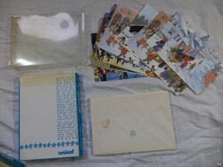 Unicef retro képeslap csomag, dobozzal, borítékokkal, ÚJ (4280)