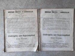 1851 – Országos Törvény- és Kormánylap (Erdély) – többnyelvű hivatalos kiadvány, ritka!