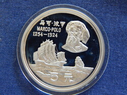 Kína 5 Jüan (Marco Polo) 1983 Proof 0.9000 ezüst 22,22 g kapszulában (alacsony veretszám, 15.000 db)