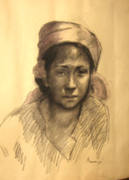 AKCIÓ! EREDETI CSODÁS NAGYMÉRETŰ BELÁNYI VIKTOR / 1877-1955/ : KISLÁNY PORTRÉ