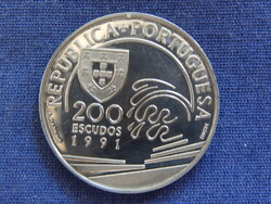 Portugália 200 Escudos 1991 Proof 0.9250 ezüst 26,5 g