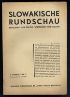 SLOWAKISCHE RUNDSCHAU Szlovák politikai történelmi újság folyóirat II. vh 1940 I.évf 2-14 szám RITKA