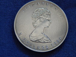Kanada 1989-es 5 Dollars 0.9999-es ezüst 31,1000 g.
