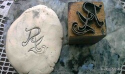 RÉGI RZ MONOGRAM RÉZ NYOMÓMINTA(4)