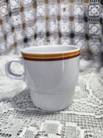 Ritka Alföldi barna-narancs csíkos, egymásba rakható porcelán bögre (3 dl)  27.