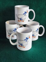 Retró libás porcelán bögre szett (4db)(1980-90')