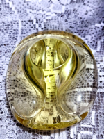 Miloslav Klinger ZBS cseh iparművészeti üveg tál, Mid-Century modern, pipatrtó tál (1960-70)