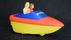 Baywatch motorcsónak életmentő figurákkal, Burgerking reklám , felhúzható úszó játék 9cm 1997