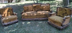 Neobaroque seating set,beautiful with double caning.