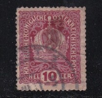 1911 Ausztria 10 Heller Pecsételt Bélyeg