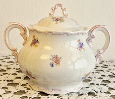 Zsolnay porcelán virágmintás cukortartó /1058/