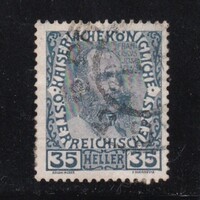1908 Ausztria 35 Heller Pecsételt Bélyeg Ferenc József