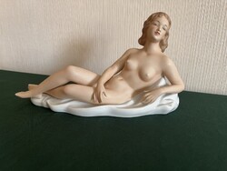 Wallendorf fekvő akt porcelán figura (P0064)