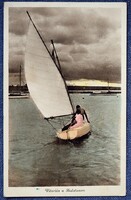 Balaton - vitorlás / MÁV Összetartás Érsekújvár tábora Balatonakarattya , cserkész pecsét 1941